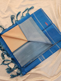 Chinnalampattu Saree - Cream with Blue