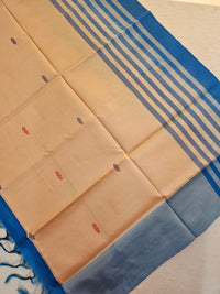 Chinnalampattu Saree - Cream with Blue