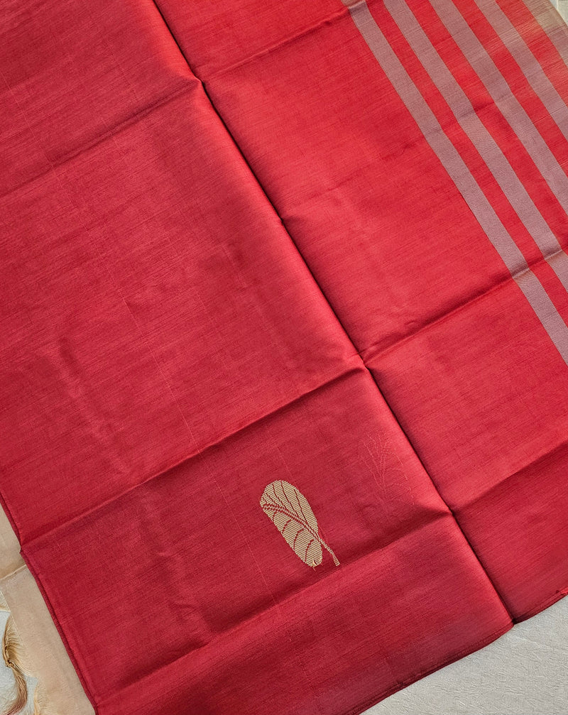 Chinnalampattu Saree - Red with Cream