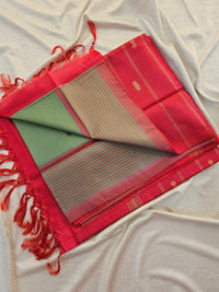 Chinnalampattu Saree - Cream with Red