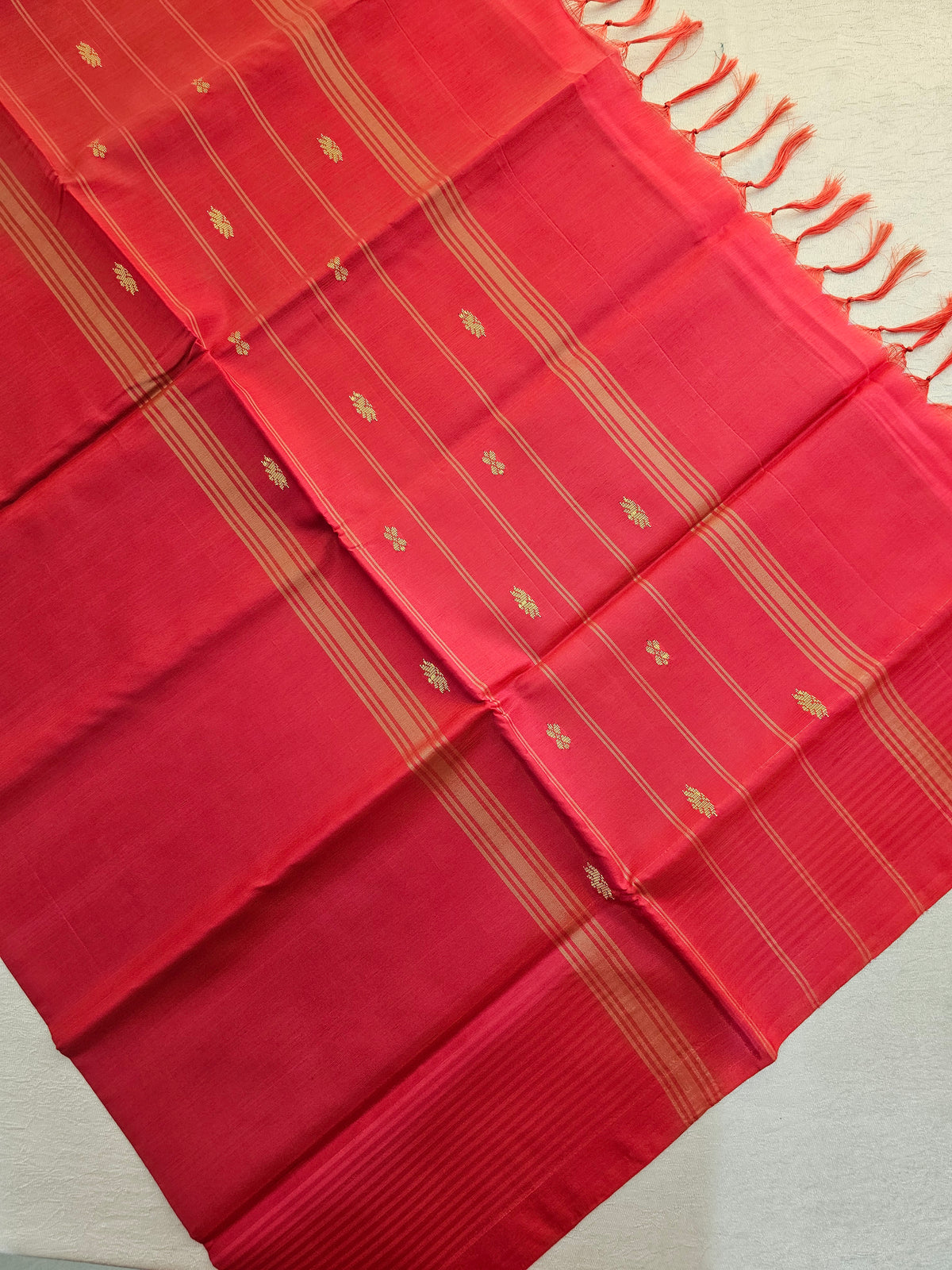 Chinnalampattu Saree - Cream with Red