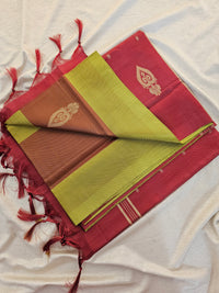 Chinnalampattu Saree - Lime Green with Maroon