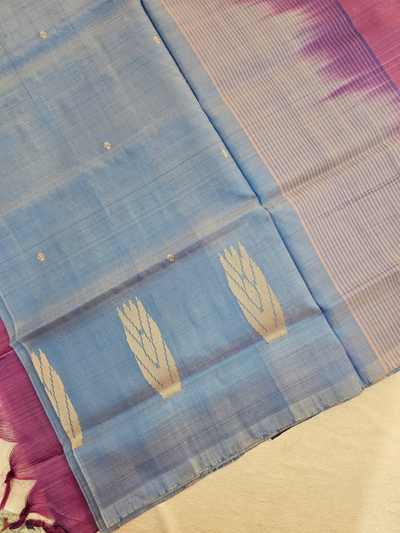 Chinnalampattu Saree - Blue with Purple