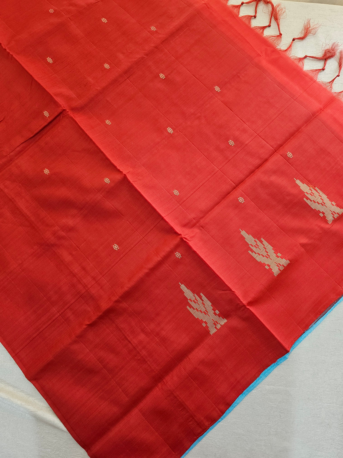 Chinnalampattu Saree - Sky Blue with Red