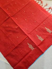 Chinnalampattu Saree - Sky Blue with Red