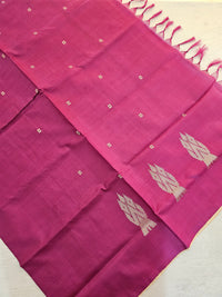 Chinnalampattu Saree - Cream with Magenta Pink