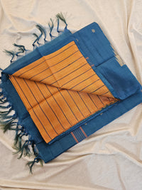 Chinnalampattu Saree - Golden Brown with Peacock Green