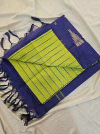 Chinnalampattu Saree - Green with Navy Blue