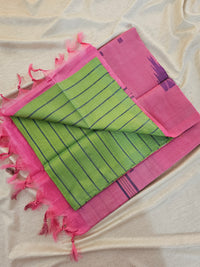 Chinnalampattu Saree - Green with Pink