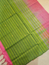 Chinnalampattu Saree - Green with Pink