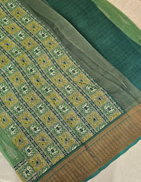 Pure Chanderi Butter Silk - Plive Green