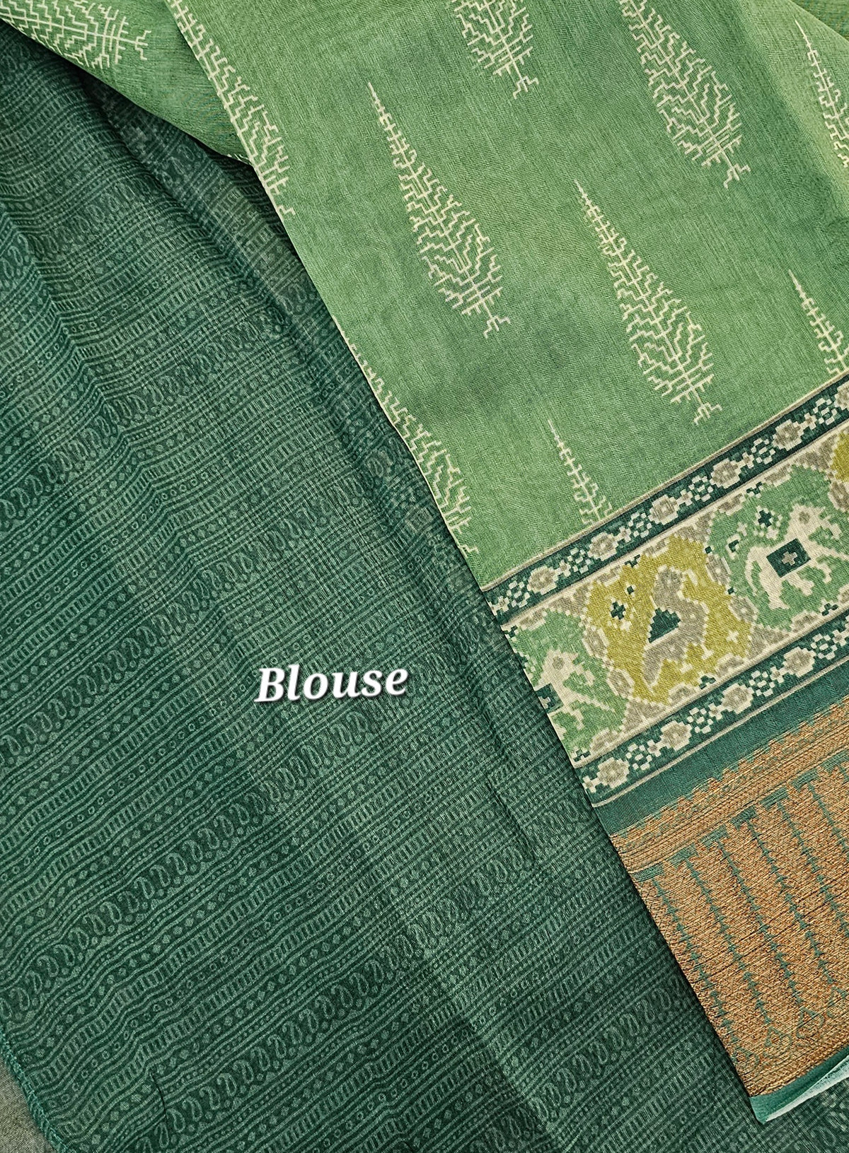 Pure Chanderi Butter Silk - Plive Green