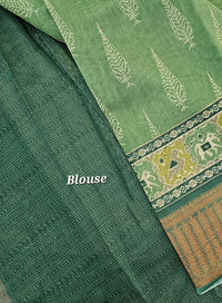 Pure Chanderi Butter Silk - Plive Green