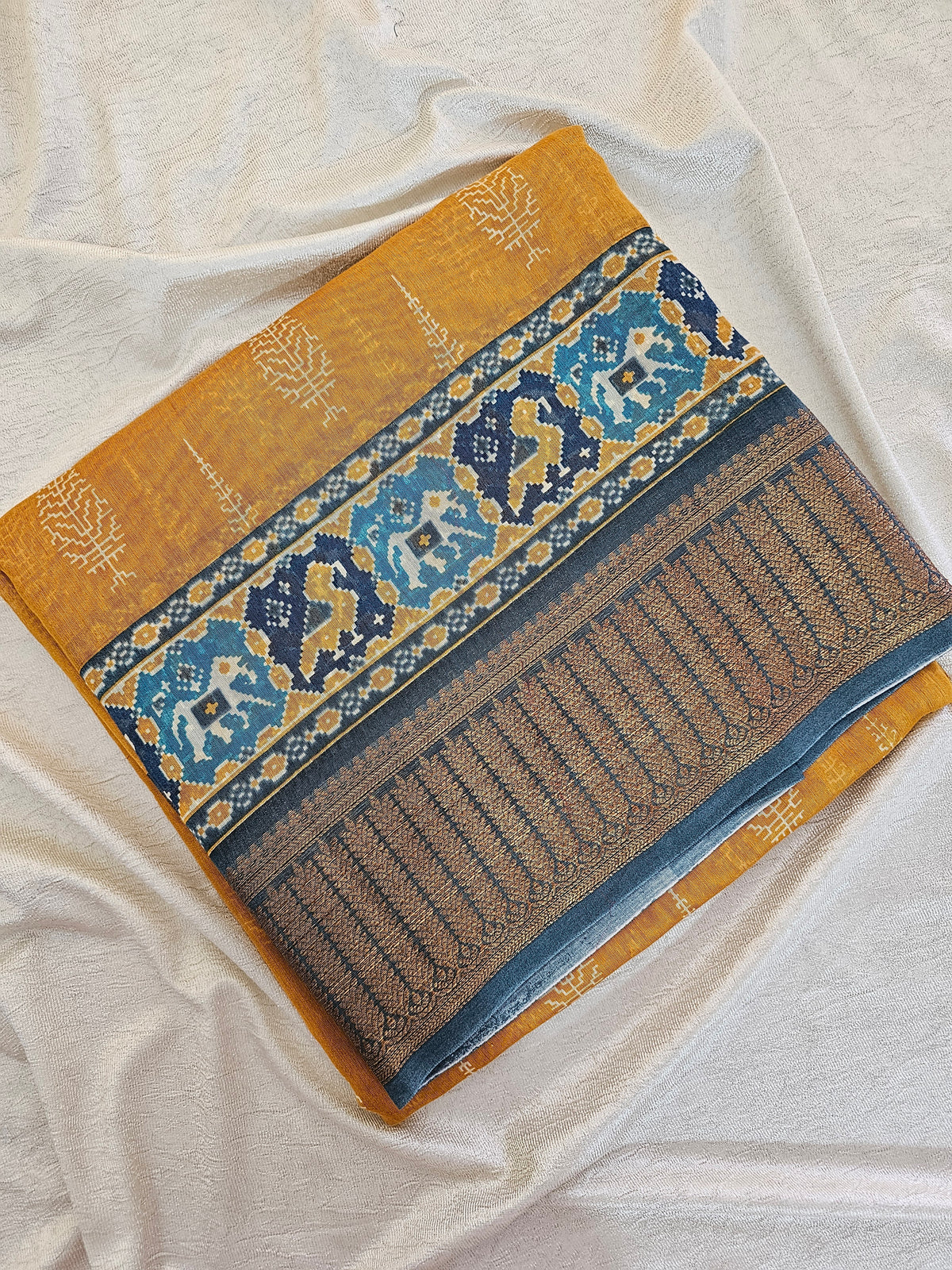 Pure Chanderi Butter Silk - Yellow