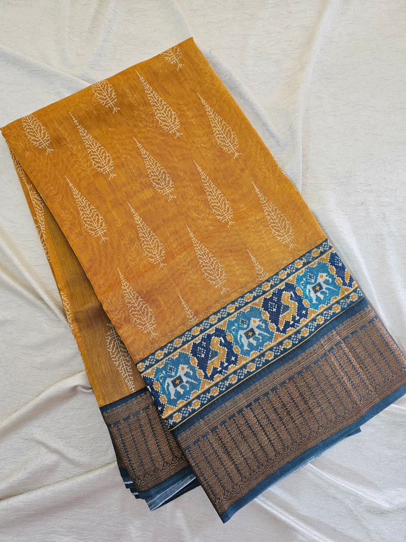 Pure Chanderi Butter Silk - Yellow