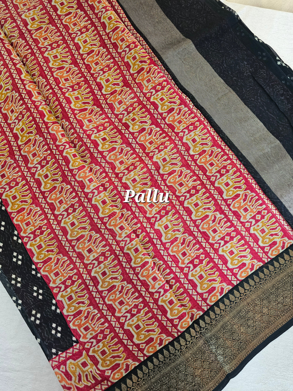 Pure Chanderi Butter Silk - Black