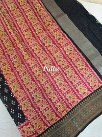 Pure Chanderi Butter Silk - Black