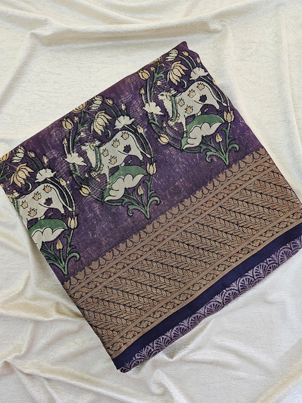 Pure Chanderi Butter Silk -Purple