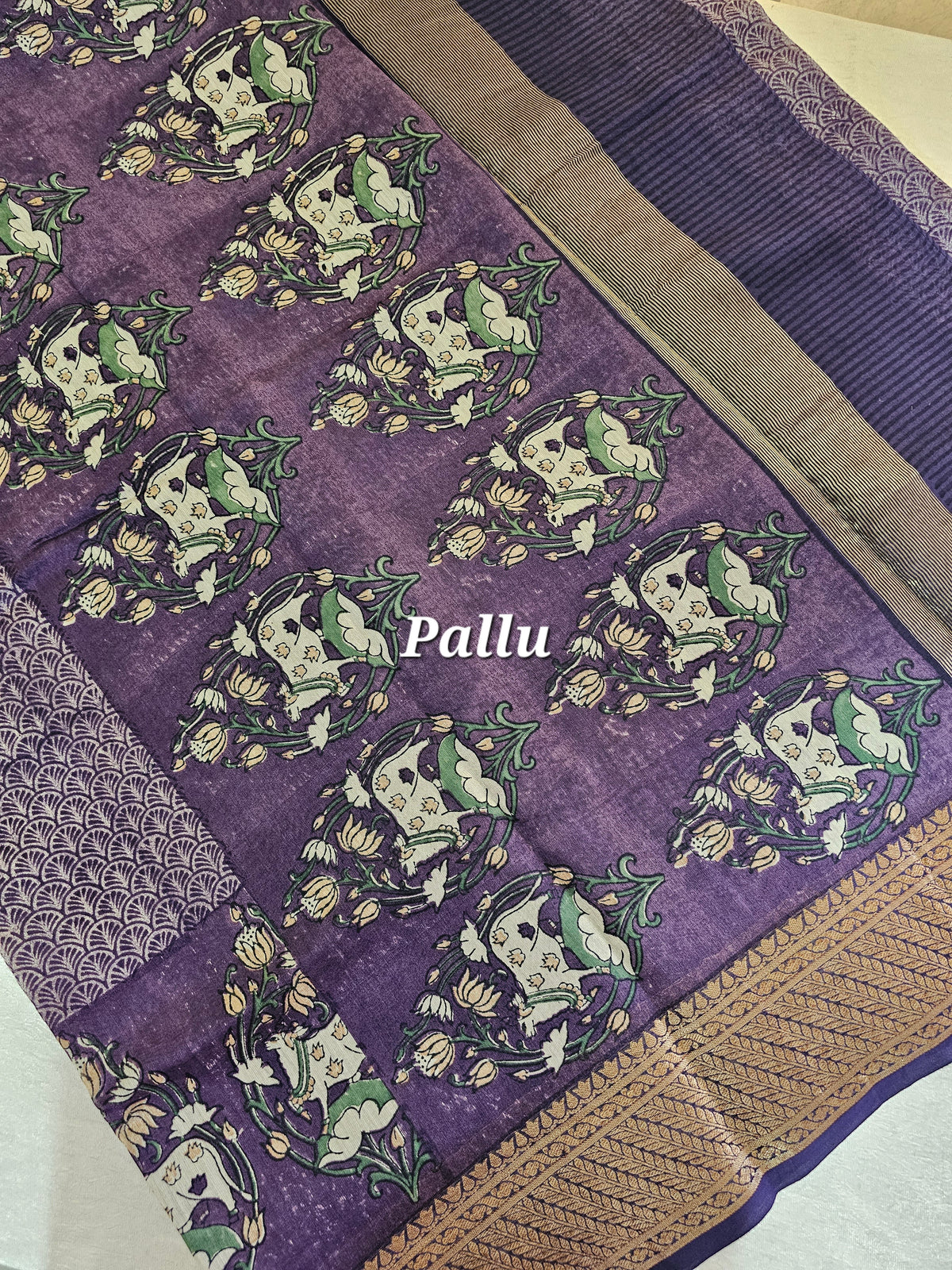 Pure Chanderi Butter Silk -Purple