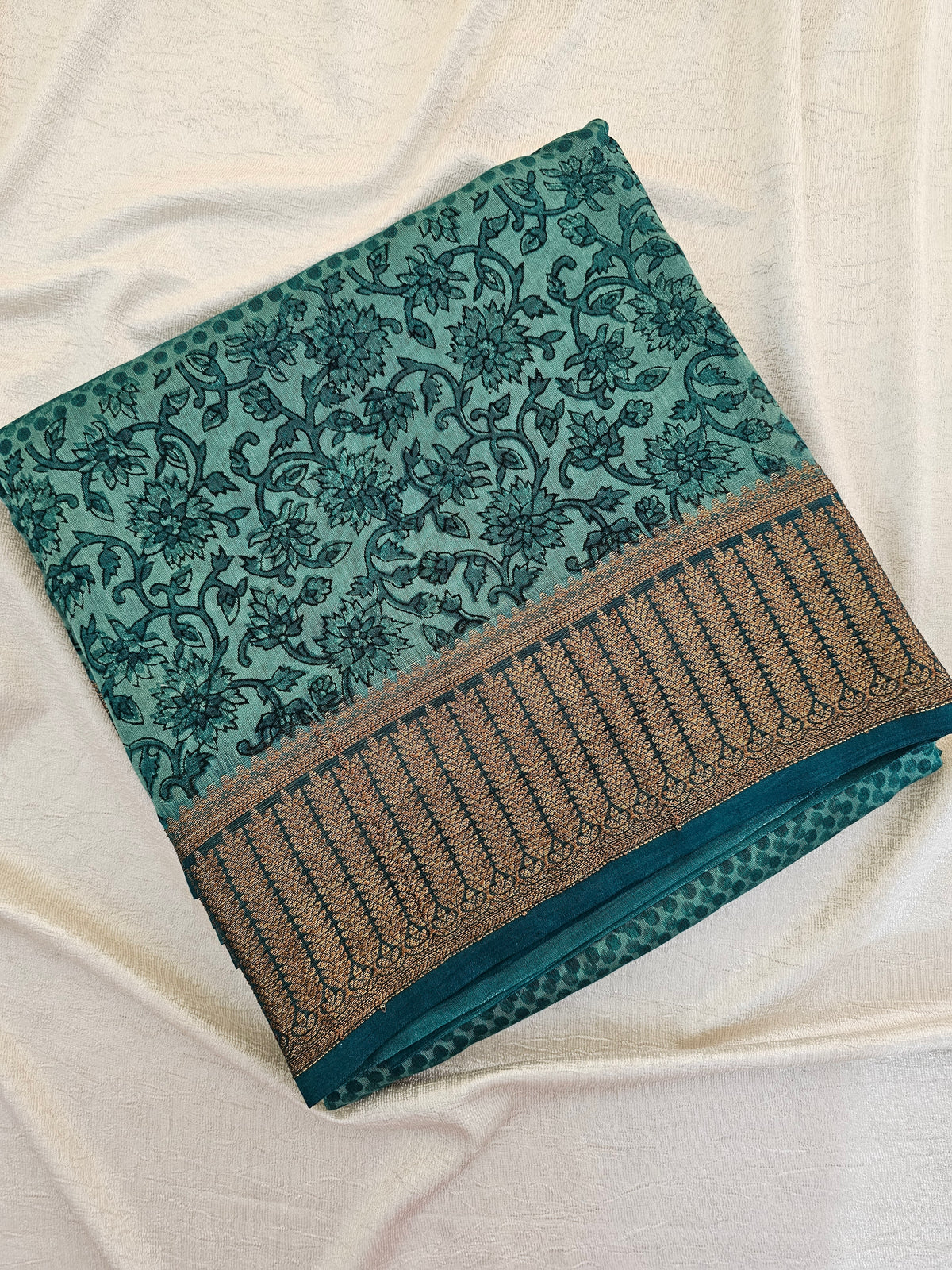 Pure Chanderi Butter Silk - Sea Green