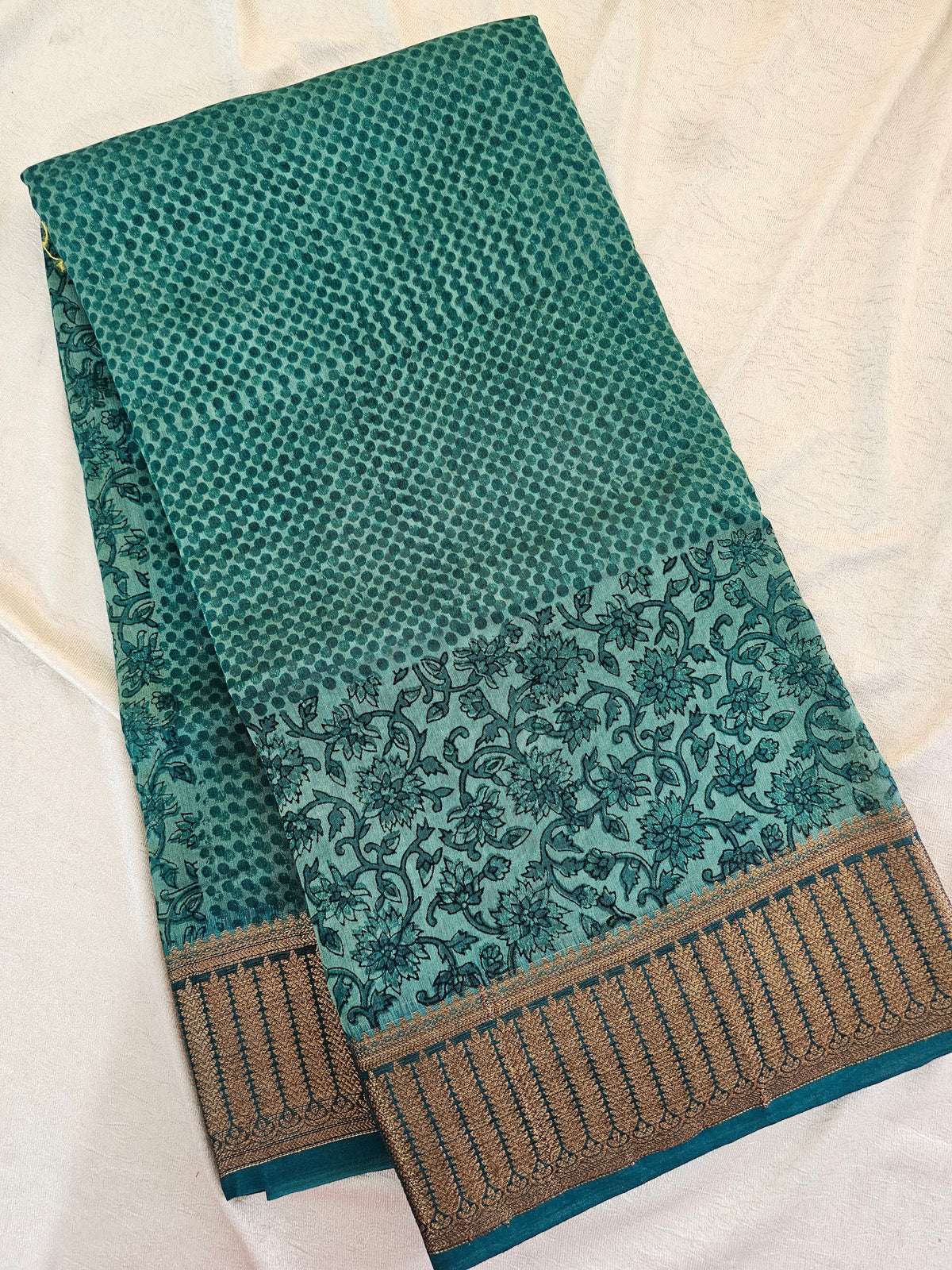 Pure Chanderi Butter Silk - Sea Green