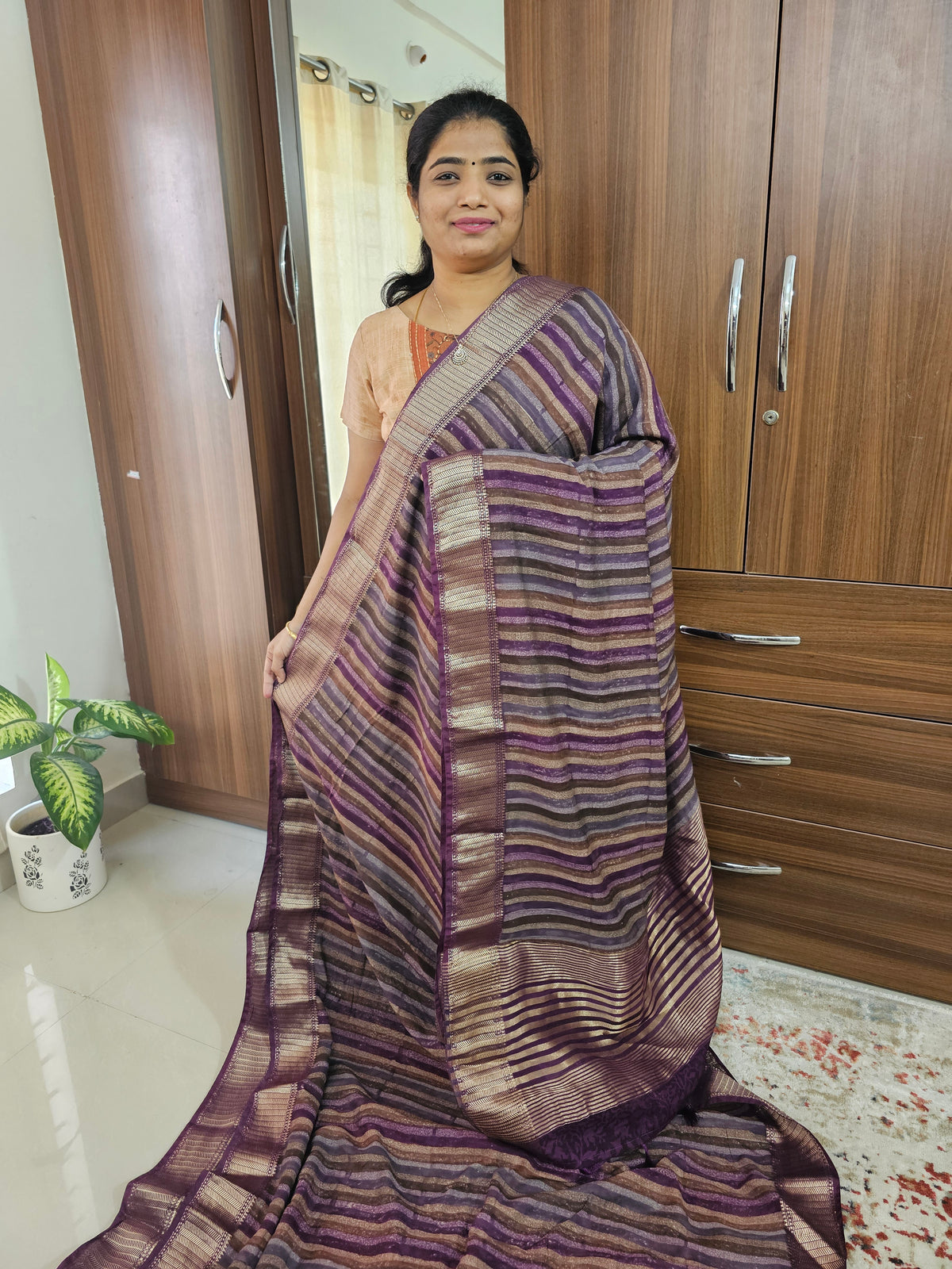 Semi Moonga Silk Saree - Purple