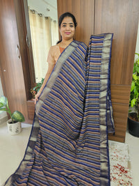 Semi Moonga Silk Saree - Navy Blue