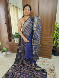 Semi Moonga Silk Saree - Navy Blue