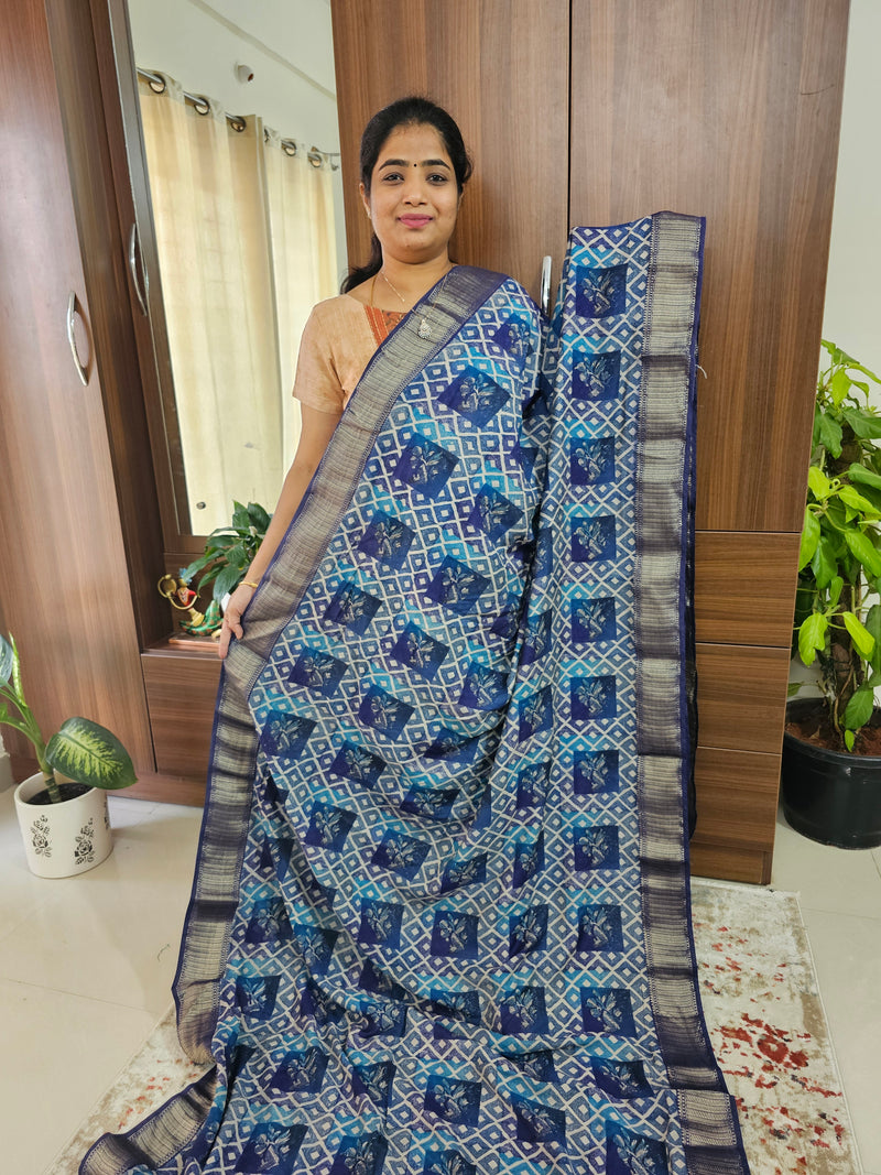 Semi Moonga Silk Saree - Blue