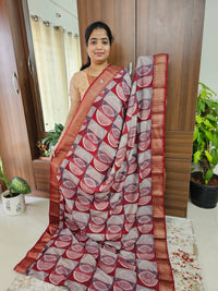 Semi Moonga Silk Saree -Red