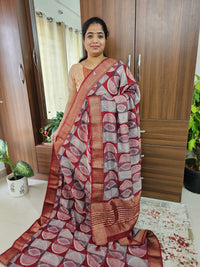 Semi Moonga Silk Saree -Red