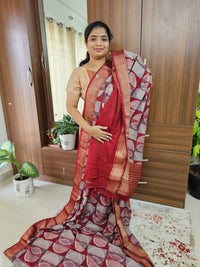 Semi Moonga Silk Saree -Red