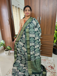 Semi Moonga Silk Saree - Dark Green