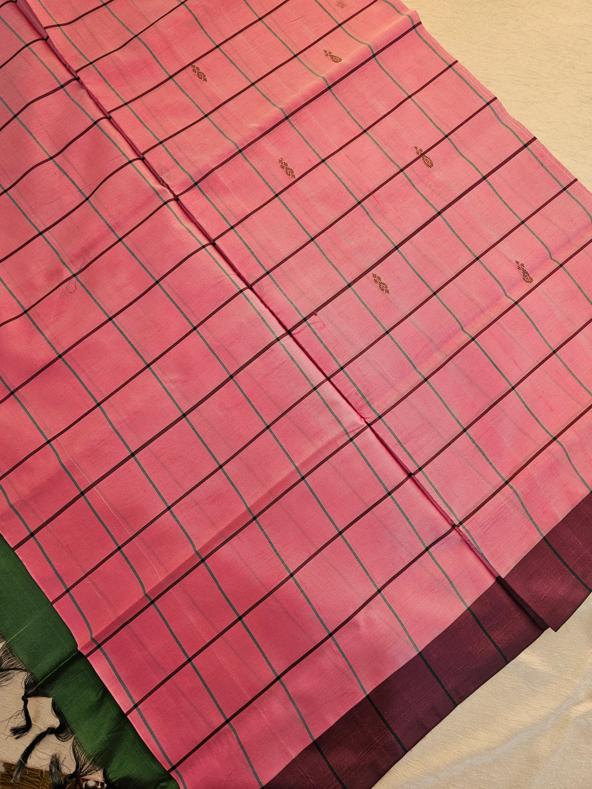 Chinnalampattu Saree - Pink with Green