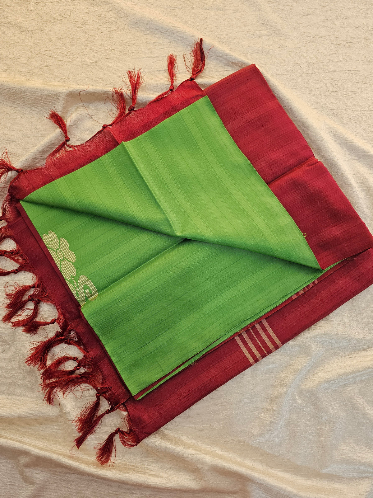 Chinnalampattu Saree - Green with Maroon