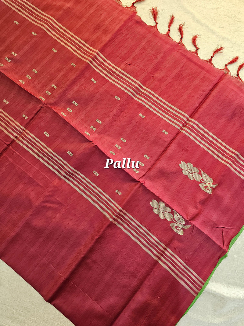 Chinnalampattu Saree - Green with Maroon