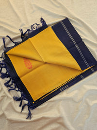 Chinnalampattu Saree - Yellow Navy Blue