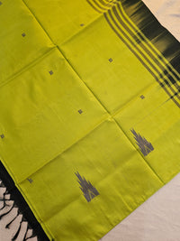 Chinnalampattu Saree - Parrot Green with Black