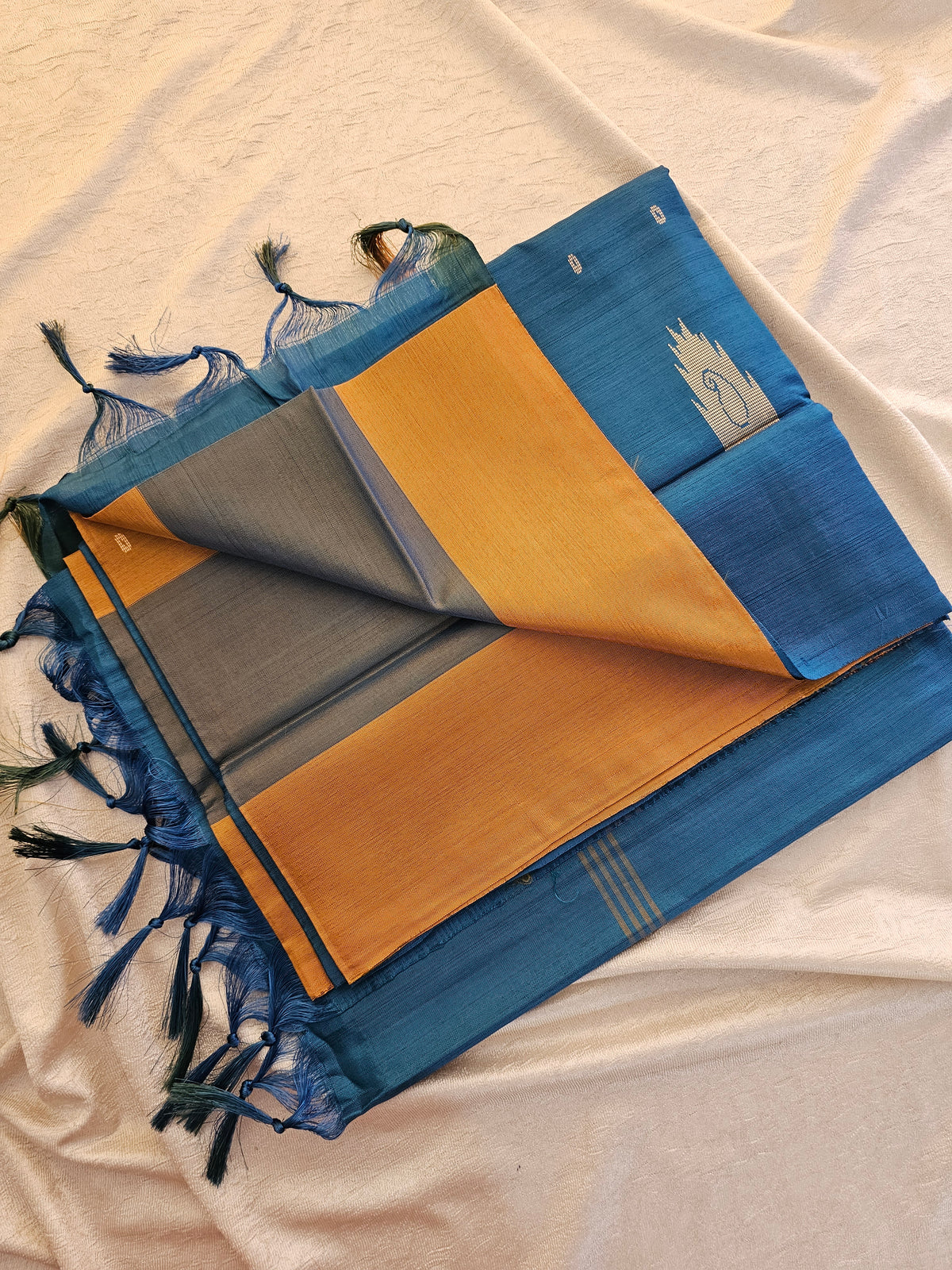 Chinnalampattu Saree -Brown with Blue