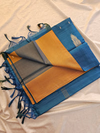 Chinnalampattu Saree -Brown with Blue