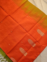 Chinnalampattu Saree- Orange with Green