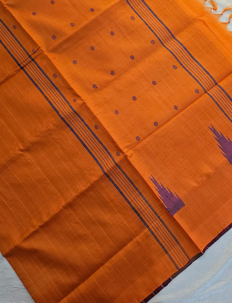 Chinnalampattu Saree- Marron with Orange