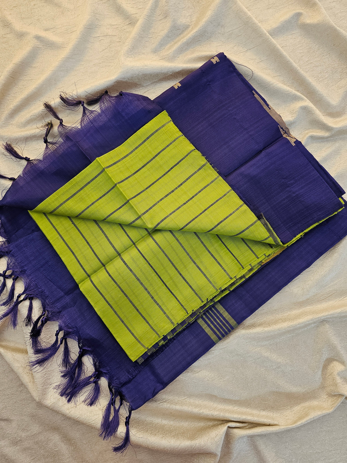 Chinnalampattu Saree- Green with Violet