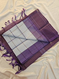 Chinnalampattu Saree- Metallic Grey with Purple