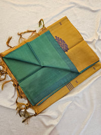 Chinnalampattu Saree- Green with Musted Yellow