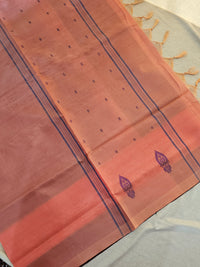 Chinnalampattu Saree- Coffe Brown with Peach