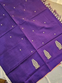 Chinnalampattu Saree- Peachish Orange with Violet