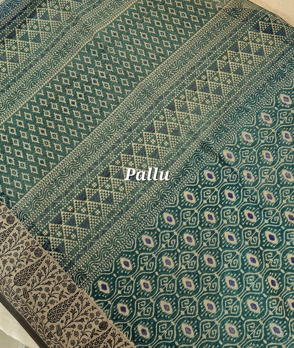 Premium Super Net Kota Saree - Peacock Green