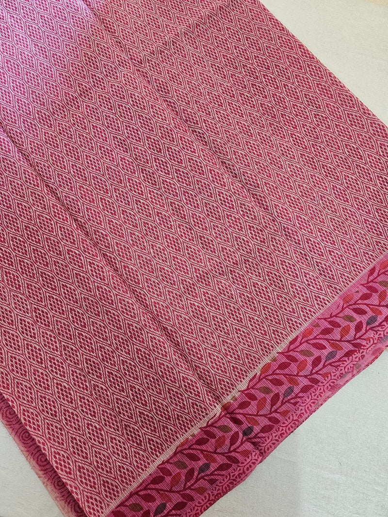 Premium Super Net Kota Saree - Pink