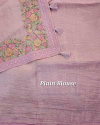 Premium Crushed Designer Soft Saree with Emboridery - Pink